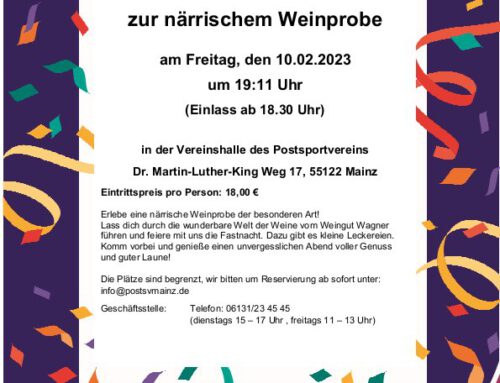 Närrische Weinprobe am Freitag, den 10.02.2023